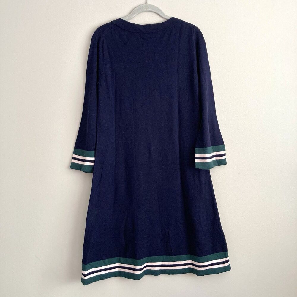 Boden Womens Trudy Knit Dress Size 12 Wool Cotton Blend Navy Green - Picture 7 of 11